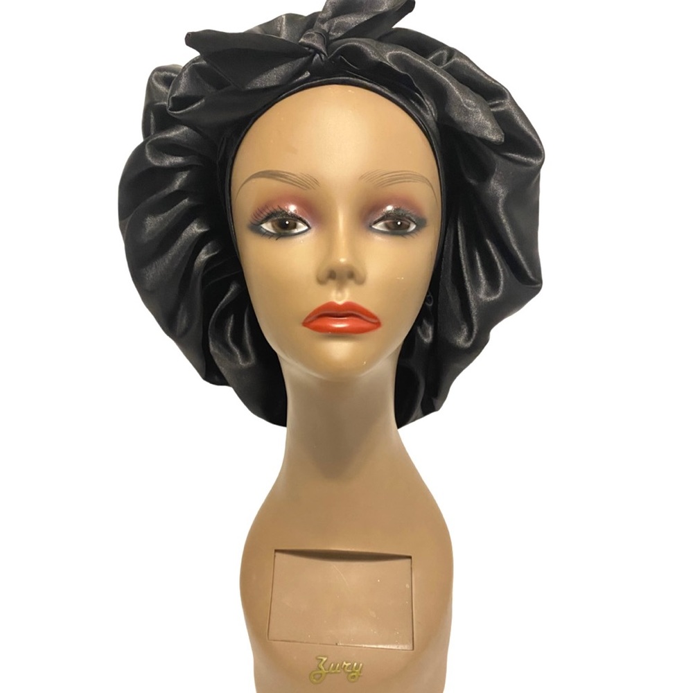 SATIN BONNET FOR WOMEN ,LARGE BONNET WITH TIE BAND